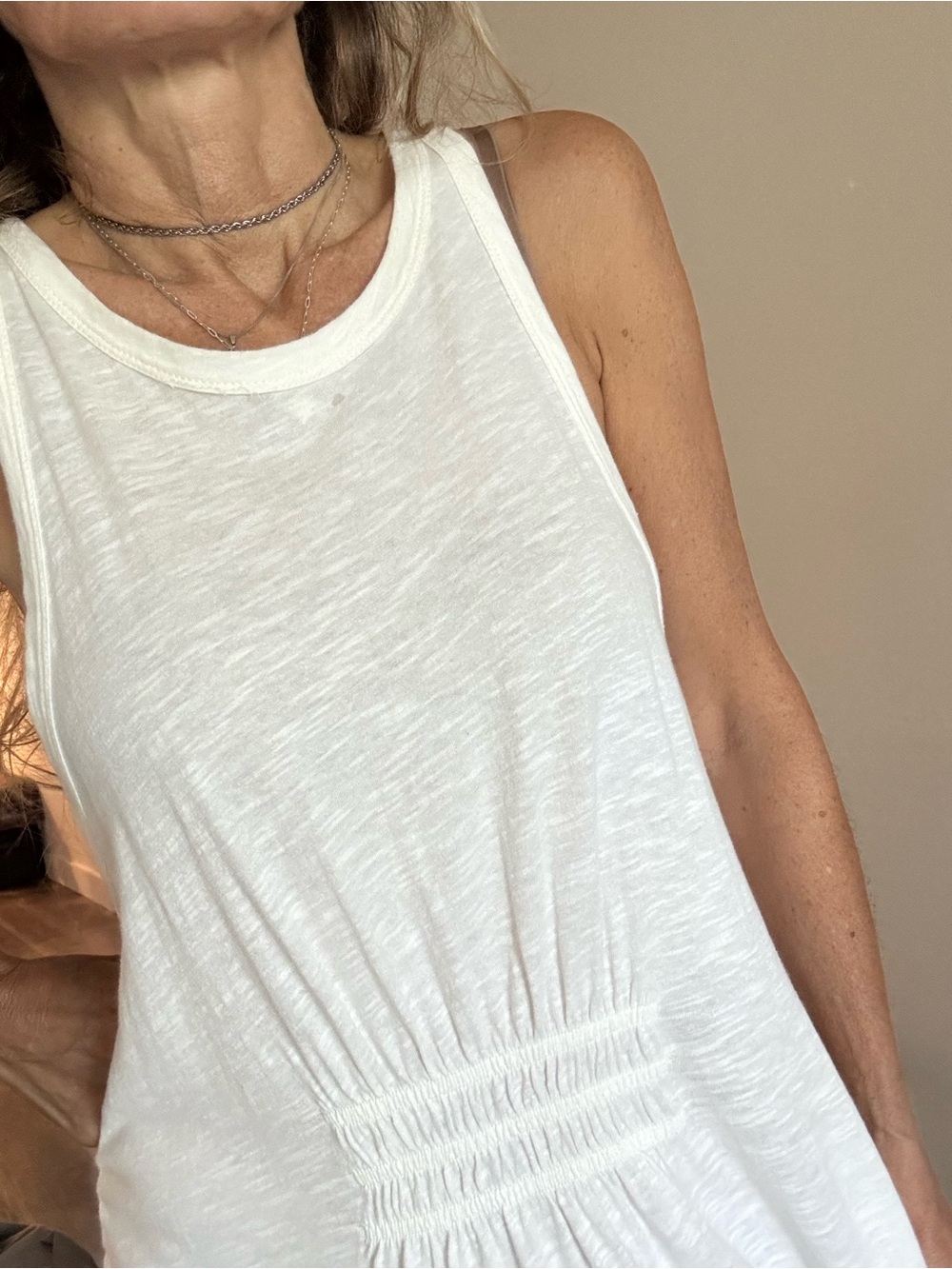 AllSaints White Sleeveless Tiered Maxi Dress - Picture 5 of 8